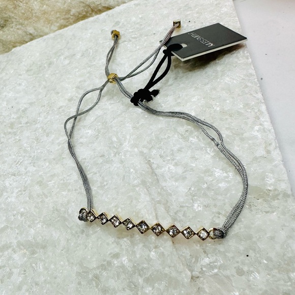 NEW! Jules Smith Delicate Gray Pavé Double-Strand Cord Bracelet - Picture 12 of 17